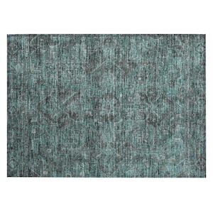 Chantille ACN571 Turquoise 1 ft. 8 in. x 2 ft. 6 in. Machine Washable Indoor/Outdoor Geometric Area Rug