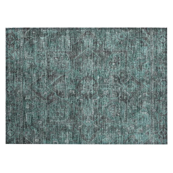 Addison Rugs Chantille ACN571 Turquoise 1 ft. 8 in. x 2 ft. 6 in. Machine Washable Indoor/Outdoor Geometric Area Rug