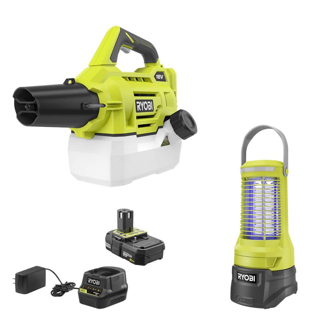 RYOBI ONE+ 18-Volt Cordless Battery Fogger/Mister and Cordless Bug Zapper  with 2.0 Ah Battery and Charger P2850-BZ The Home Depot