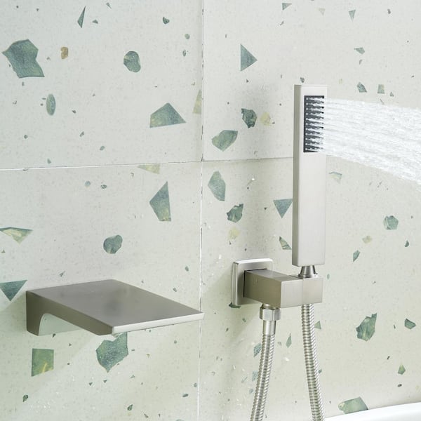 Single-Handle 1-Spray Tub and Shower Faucet in Brushed Nickel, Valve Included