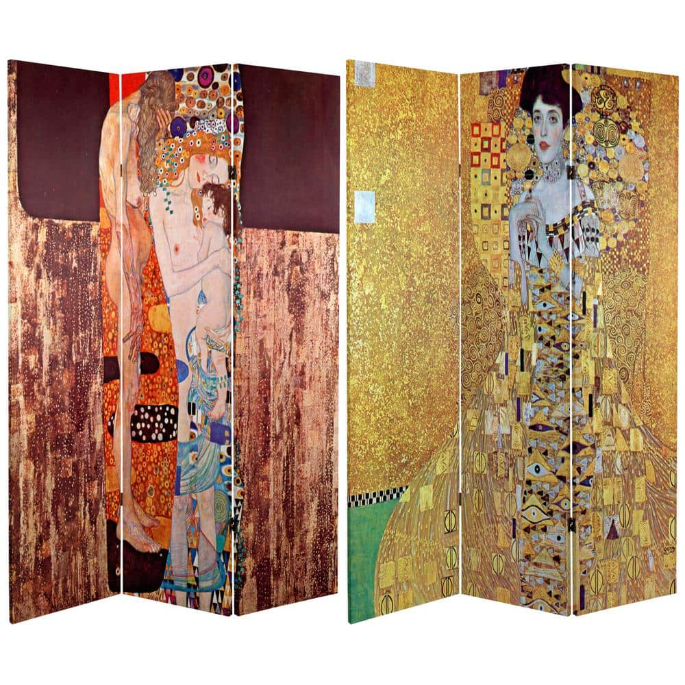 Oriental Furniture 6 ft. Printed 3-Panel Room Divider CAN-KLIMT2 - The ...