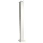 3.5 in. x 43 in. Powder Coated Aluminum Post Kit For Stair White Fine Texture Post Pyramid Cap 2-Piece Base Trim