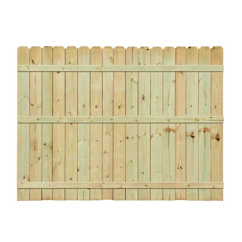 Severe Weather 6-ft X 8-ft Pressure Treated Pine Dog Ear Privacy Spaced ...