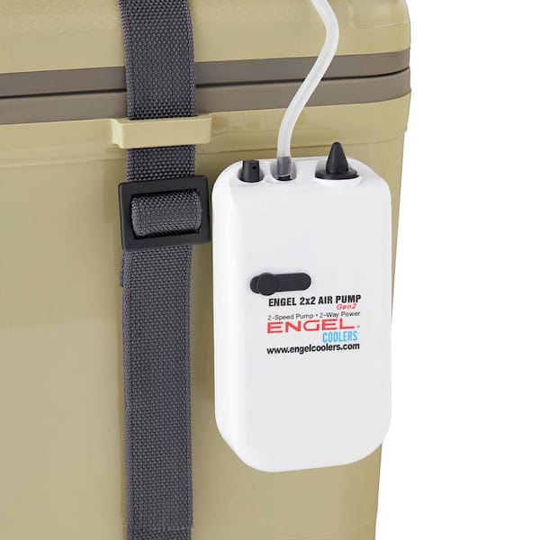 19 qt. Insulated Live Bait Fishing Dry Box Cooler with Water Pump, Tan