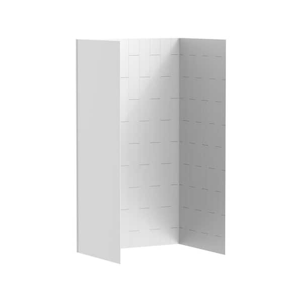 American Standard Aspirations 48 in. W x 84 in. H x 36 in. D 4-Piece Glue Up Alcove Shower Wall Surrounds in White Subway Tile