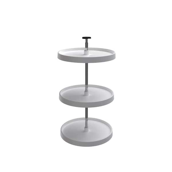 Rev-A-Shelf Value Line White Polymer Full-Circle 3-Shelf Lazy Susan for 33 in. to 36 in. H Corner Wall Cabinets