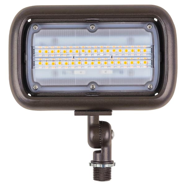 30W 3000-Lumen 120-277V Bronze Non-Dimmable Integrated Outdoor LED Weatherproof Wall Wash Light and Adjustable Mount
