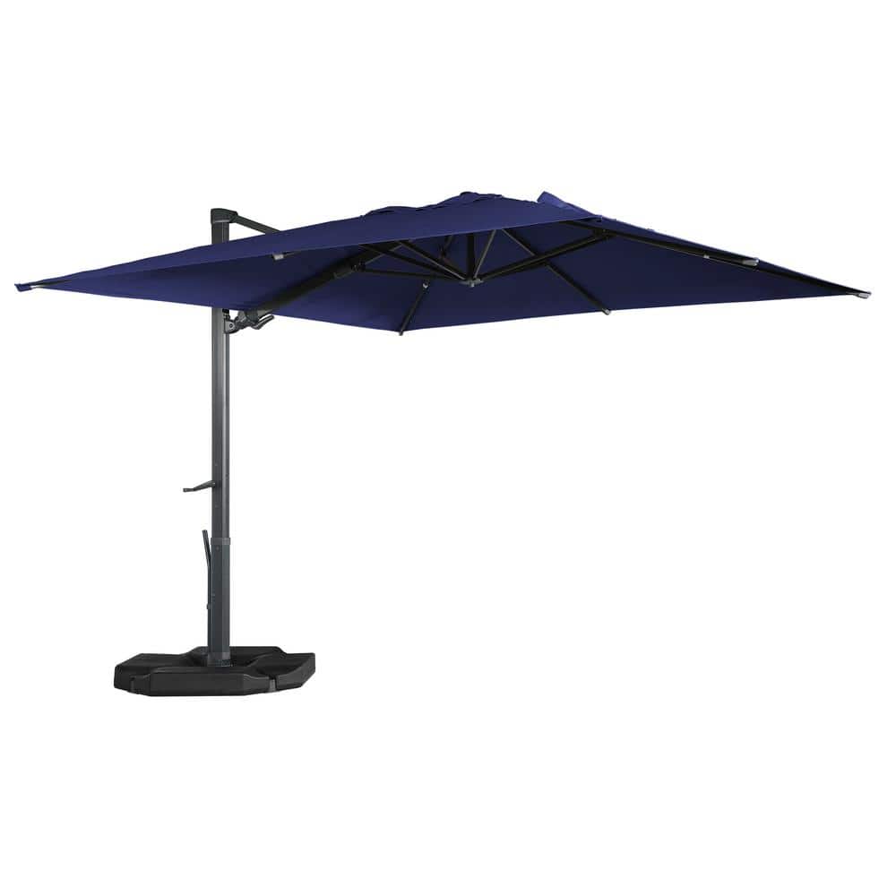 Mondawe High-quality 10 ft. Aluminum Square Cantilever Outdoor Patio  Umbrella 360° Rotation in Navy Blue-N with Base for Yard MO-MY01NY-N - The  Home 