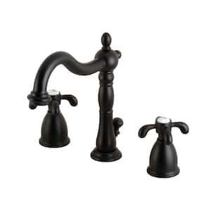 French Country 8 in. Widespread 2-Handle Bathroom Faucet in Matte Black