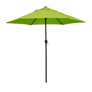 9 ft. Steel Market Push Tilt Patio Umbrella in Polyester Lime Green