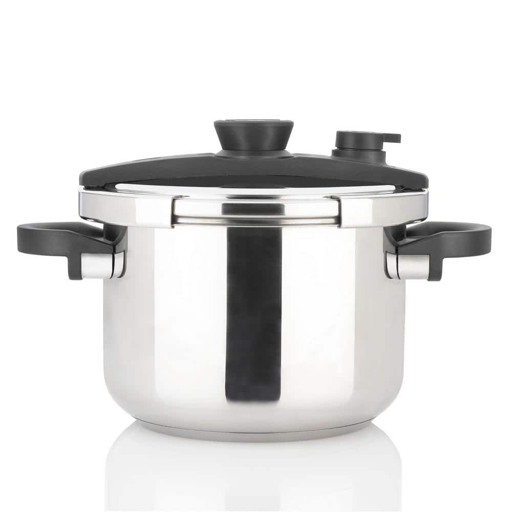 Barton Turbo 6 qt. Silver Stove Top Pressure Cooker Induction Compatible with Easy-Lock Lid