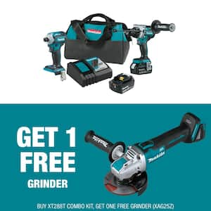 18V LXT Lithium-ion Brushless 2-pc Combo Kit 5.0Ah with bonus 18V LXT Brushless 4-1/2 / 5 in. X-LOCK Angle Grinder