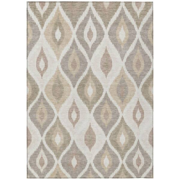 Chantille Machine Washable Indoor/Outdoor Abstract ACN3121 Ivory 5 ft. x 7 ft. 6 in. Area Rug
