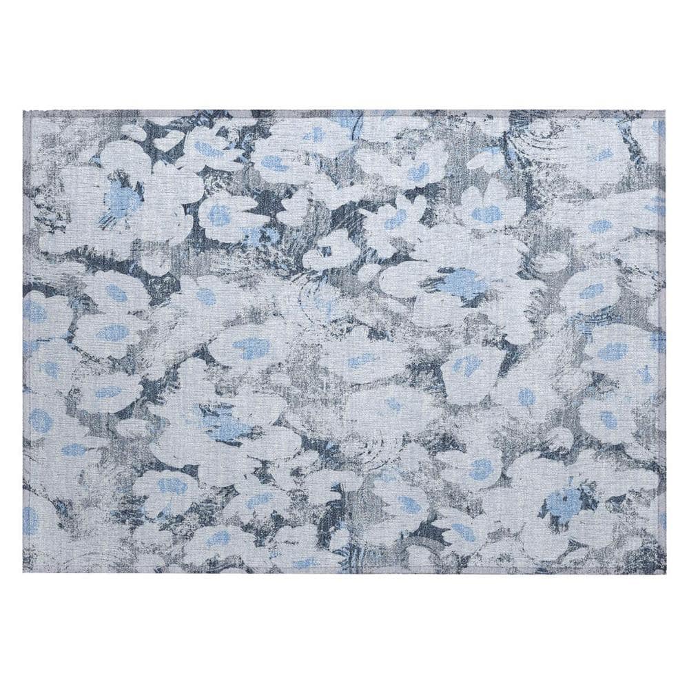 Denim Blue 2 ft. x 3 ft. Woven Floral Rectangle Indoor/Outdoor Area Rug price history on PriceWatchPro