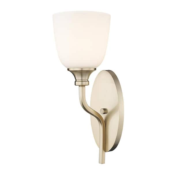 Millennium Lighting Alberta 6 in. 1-Light Modern Gold Sconce White ...