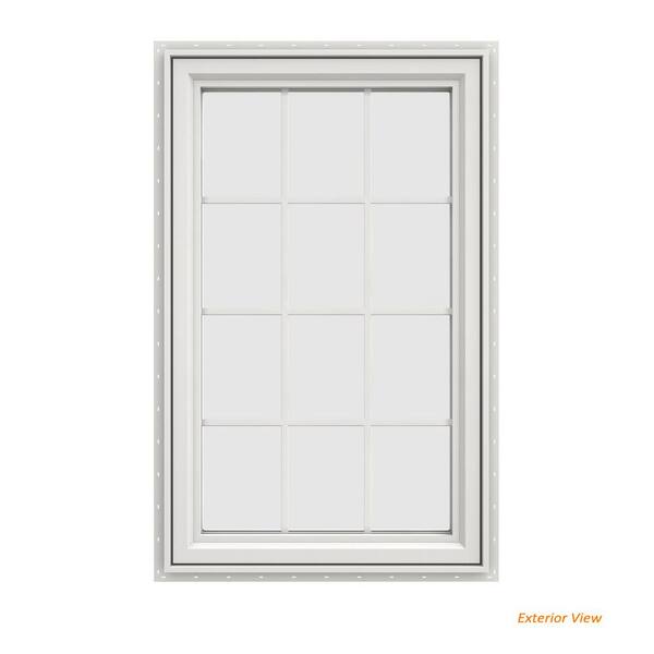 Jeld Wen 35 5 In X 47 5 In V 4500 Series White Vinyl Left Handed Casement Window With Colonial Grids Grilles Thdjw143200112 The Home Depot