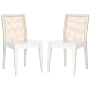 Benicio White/Natural 18.46 in. Wood Dining Chair Set of 2