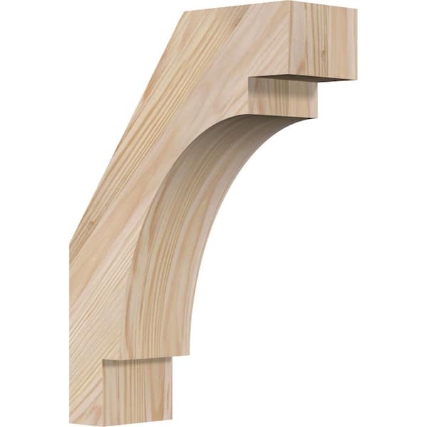 Ekena Millwork 3 1/2"W x 10"D x 14"H Merced Smooth Knee Brace, Douglas Fir