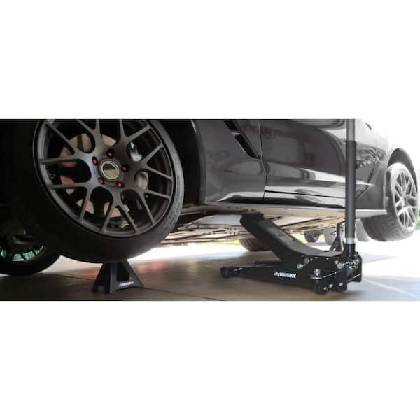 3-Ton Low Profile Floor Jack with Quick Lift with 12 in. 4 Pocket Zippered Tool Bag