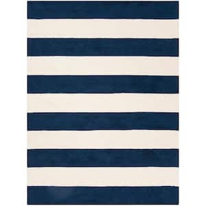 Kids Navy/Ivory 5 ft. x 7 ft. Striped Area Rug