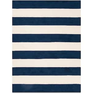 Kids Navy/Ivory 6 ft. x 9 ft. Striped Area Rug