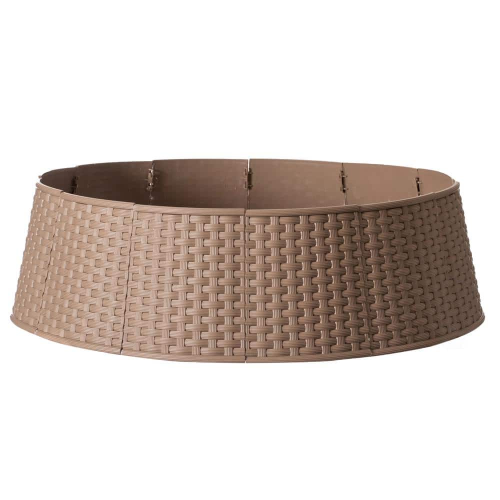 Large Brown Plastic Basket Weave Tree Skirt
