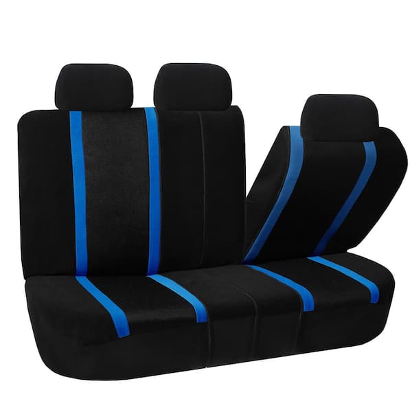 FH Group Fabric 47 in. x 23 in. x 1 in. Full Set Sports Car Seat Covers DMFB070BLUE115