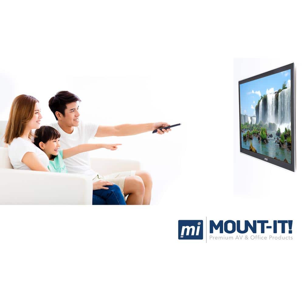 Black Steel Low-Profile TV Wall Mount for 32-60 inch Screens