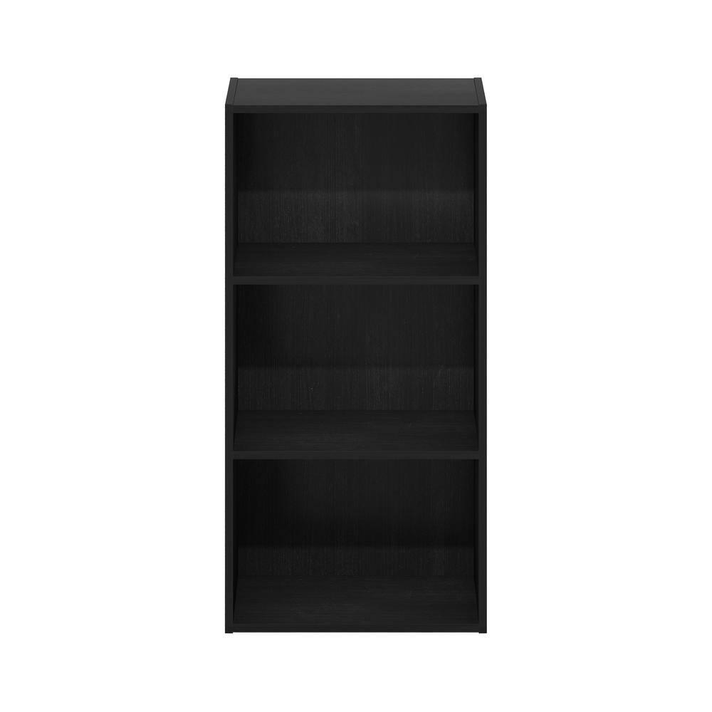 Elegant 3-Tier Dark Wood Bookcase with Closed Back Design