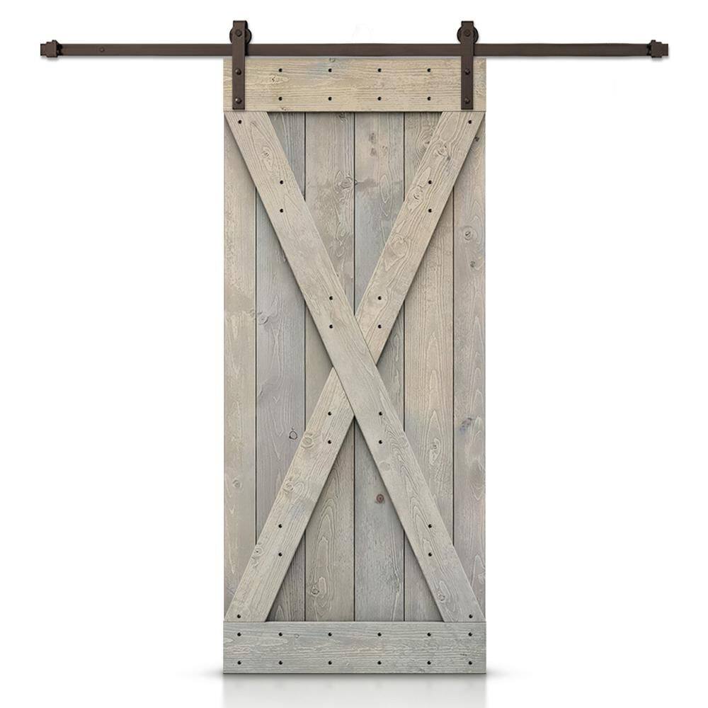 22 in. x 80 in. X Series Solid Core Smoke Gray Stained DIY Wood Interior Sliding Barn Door with Hardware Kit price history on PriceWatchPro