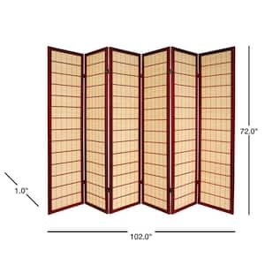 6 ft. Rosewood 6-Panel Room Divider
