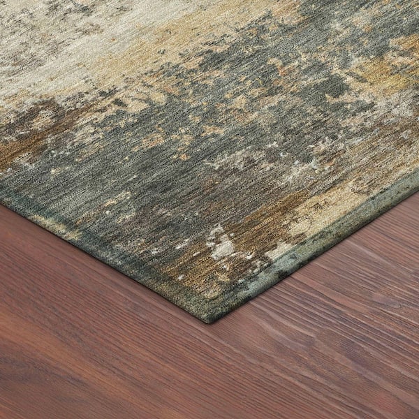 Chantille Machine Washable Indoor/Outdoor Abstract ACN2368 Khaki 8 ft. x 10 ft. Area Rug