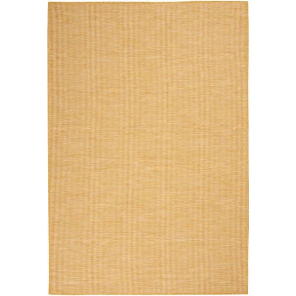 Positano Yellow 5 ft. x 7 ft. Solid Modern Indoor/Outdoor Patio Area Rug