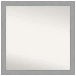 Brushed Nickel 29.5 in. W x 29.5 in. H Square Non-Beveled Framed Wall Mirror in Silver