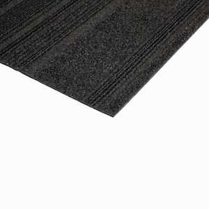 Adirondack - Ice - Black Commercial 24 x 24 in. Peel and Stick Carpet Tile Square (60 sq. ft.)