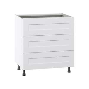 Wallace Painted Warm White Shaker Assembled Base Kitchen Cabinet with 3 Drawers (30 in. W x 34.5 in. H x 24 in. D)