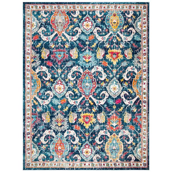 SAFAVIEH Evoke Navy/Fuchsia 9 ft. x 12 ft. Border Area Rug