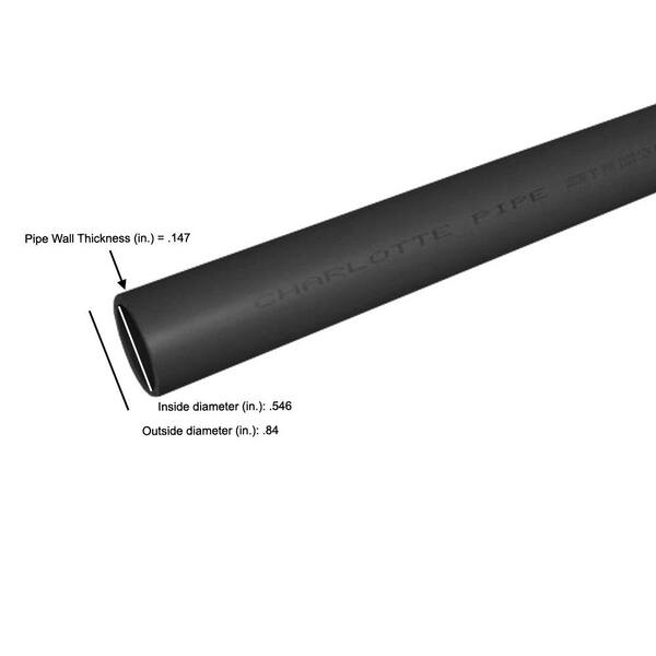 Grey 10" Diameter Pipe Schedule 80 PVC Pipe 1 Foot Length or More 