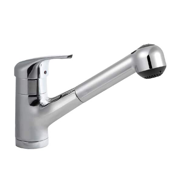 HOUZER Reya Single-Handle Pull Out Sprayer Kitchen Faucet with CeraDox Technology in Polished Chrome