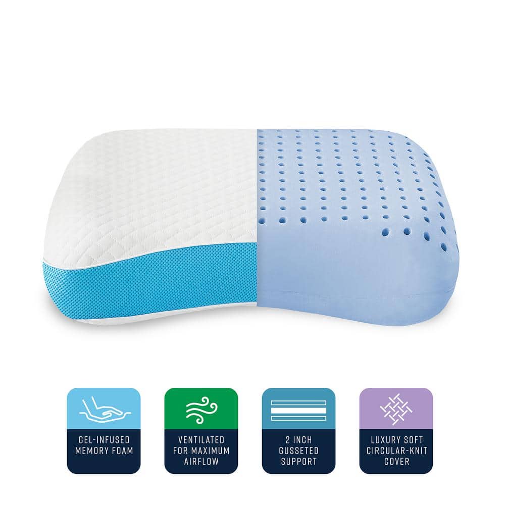 Ultra Firm Gel-Infused Memory Foam Back Sleeper Pillow