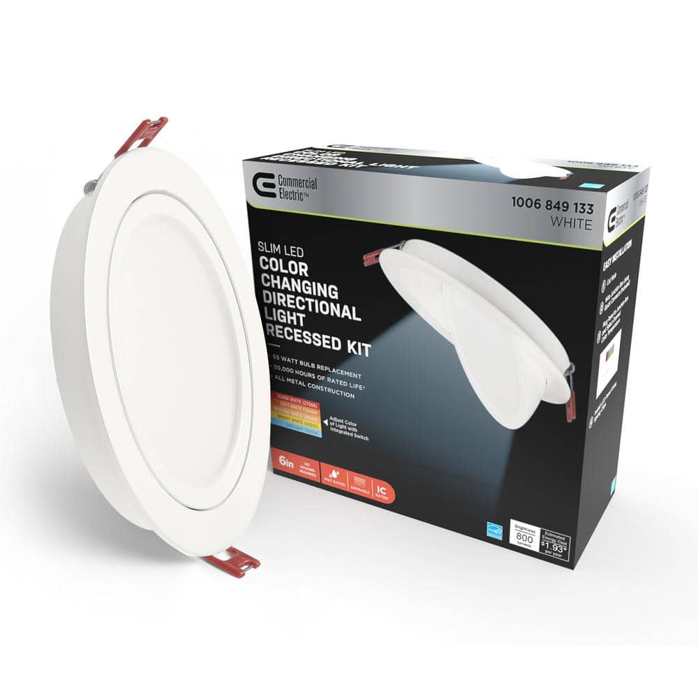 White 6-Inch Dimmable LED Recessed Lighting Kit