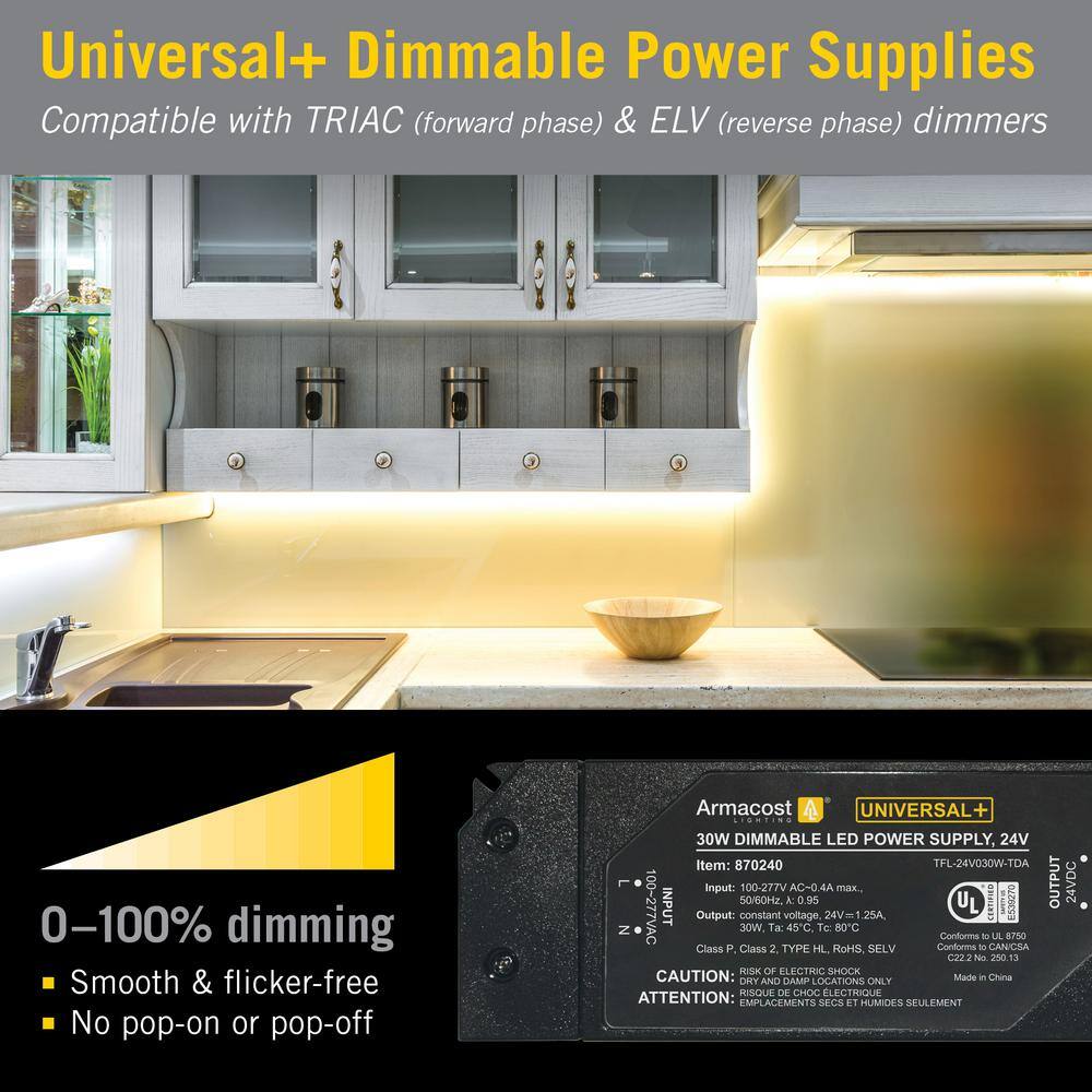 Compact Black 30-Watt Dimmable LED Driver