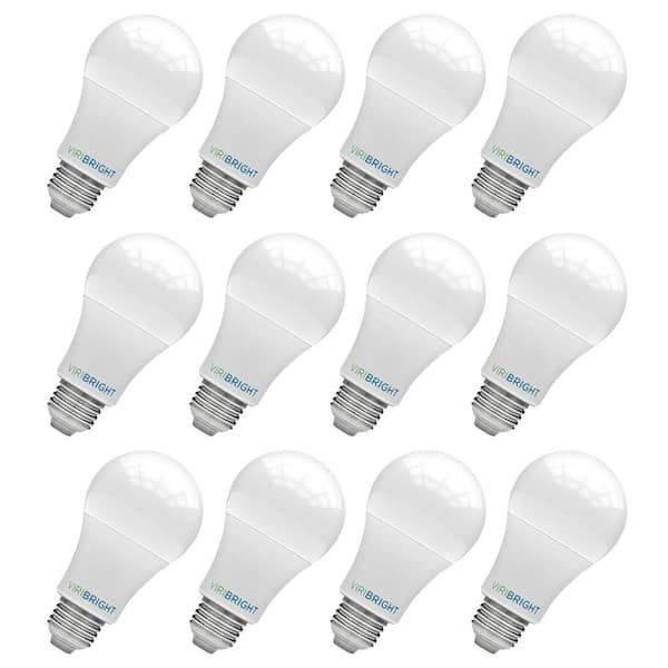 Viribright 100-Watt Equivalent A19 E26 General Purpose Standard LED Light Bulb - (12-Pack)