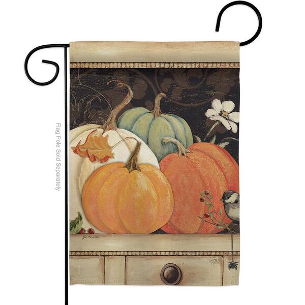 Breeze Decor 13 in. x 18.5 in. October Pumpkins Garden Flag Double ...