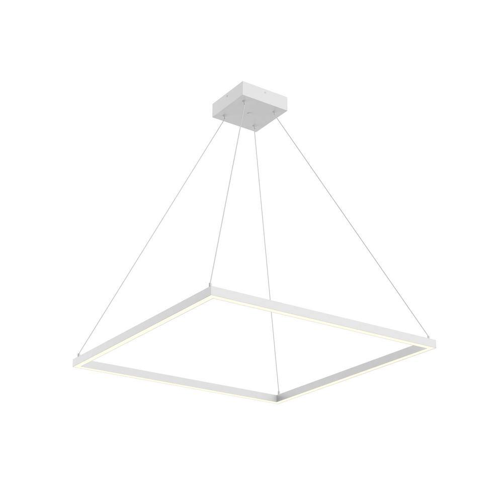 White Aluminum Square LED Pendant Light
