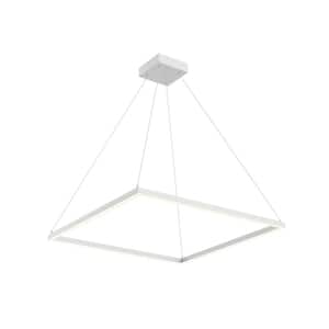 Piazza 32 in. 1 Light 62-Watt White Integrated LED Pendant Light