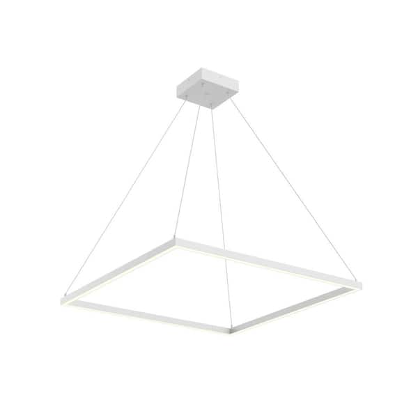 KUZCO Piazza 32 in. 1 Light 62-Watt White Integrated LED Pendant Light