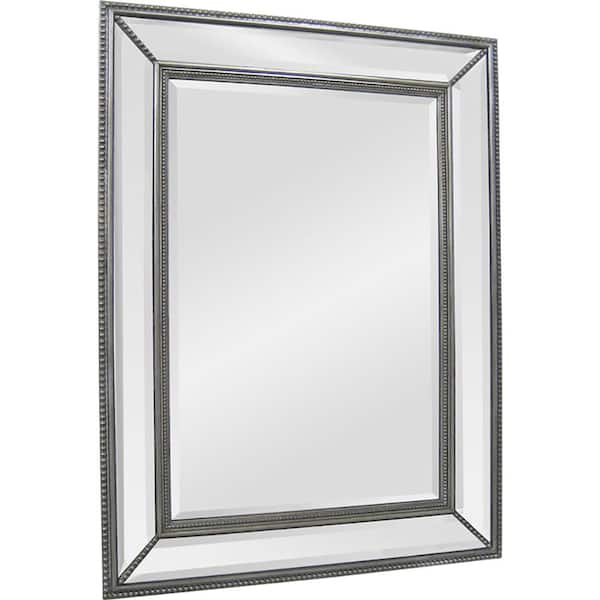 NOTRE DAME DESIGN Medium Rectangle Silver Metallic Shatter Resistant Contemporary Mirror (40 in. H x 51 in. W)