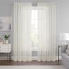 Eclipse Emina Ivory Solid Polyester 52 in. W x 84 in. L Sheer Rod ...