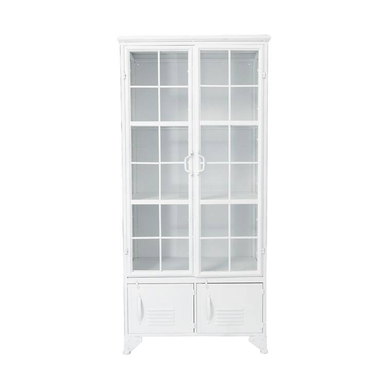 Storied Home White Metal Accent Cabinet with 4-Shelves – Home Depot ...